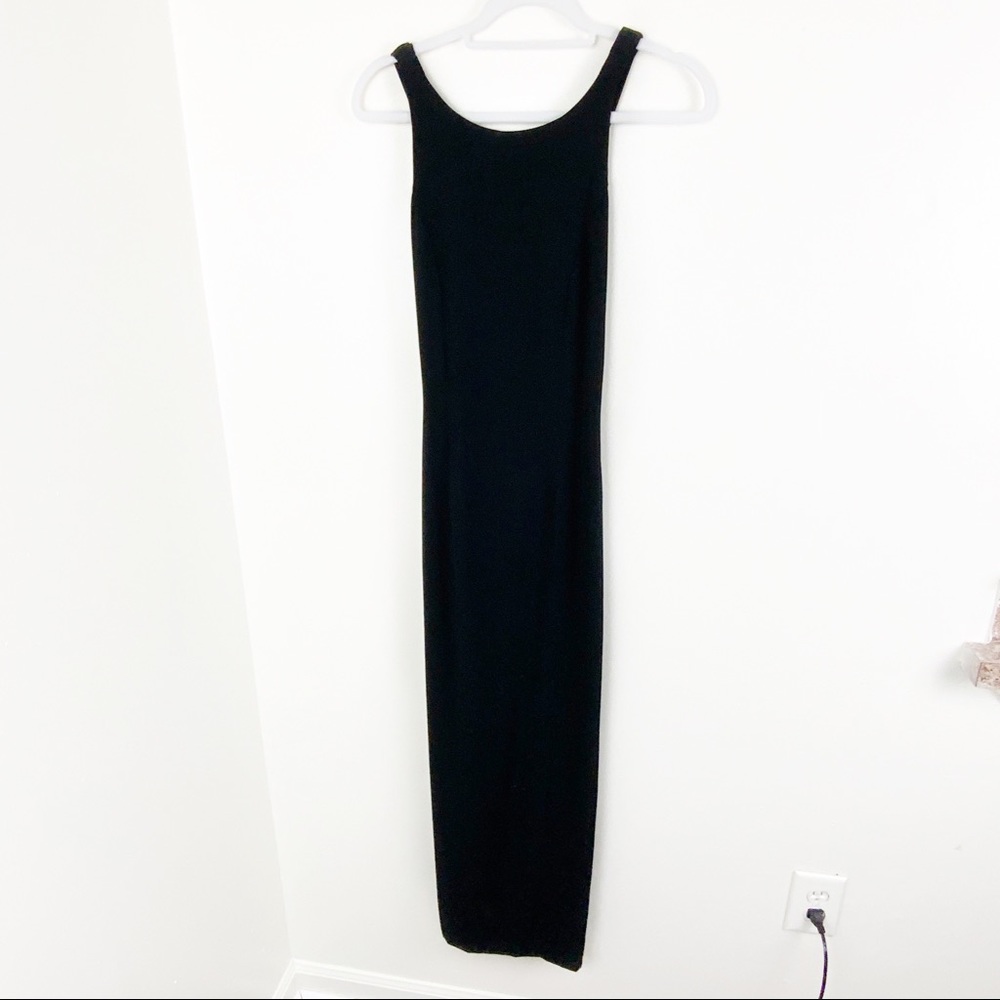 Dave & Johnny Form Fitting Maxi Dress W/ Slit